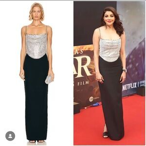 Retrofete Jazlyn Dress crystal embellished gown maxi size small NWT